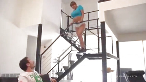 Masturbating hotwife caught and fucked by a stranger