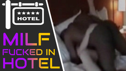 Horned up white wife enjoying interracial sex in a hotel