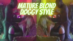Lingerie wearing blondie getting doggystyle'd by a BBC