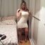 Hot lady with sexy curves teasing in an amateur gallery