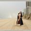 Bib boobed babe showing her body on the beach