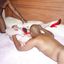 Creamy pussy babe getting fucked by two black men