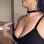 Curvy brunette talking about her addiction to BBC