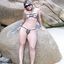 Hot lady with sexy curves teasing in an amateur gallery